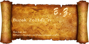 Buzek Zoltán névjegykártya